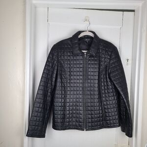 Vintage Willi Smith Women's Quilted Lamb Lamb Leather Jacket,Black Size XL .